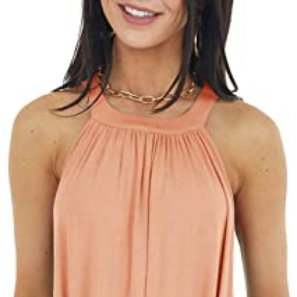 ReachMe Womens Casual Halter Neck Mini Dress Summer Sleeveless Swing Dress - Picture 1 of 2